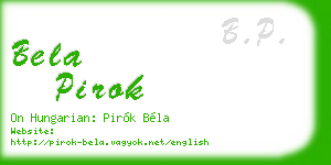 bela pirok business card
