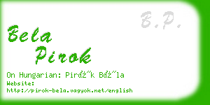 bela pirok business card